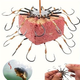 Resim 1 adet Yüksek Mukavemetli Karbon Çelik Balıkçılık Üçlü Kanca - 12 Pençe, Anti-Dolaşma Flip Plaka Kanca Seti, Verimli Atış & Patlayıcı Yakalamalar için İdeal, Tatlısu & Tuzlu Su Balıkçılığı için 