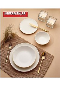 Resim Kahramanlar Katre Gold 12 Kişilik 55 Parça Yemek Takımı 