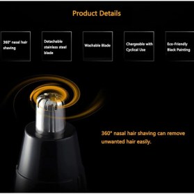 Resim 4'ü 1 Arada Burun, Kulak, Çene ve Kirpik Temizleme Cihazı SM-409S Siyah 