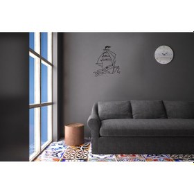 Resim Yelkenli Tekne Folyo Sticker 70cm Uzunluk Siyah 