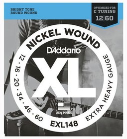 Resim D'Addario EXL148 XL Nickel Elektro Gitar Teli - Extra Heavy (12-60) 