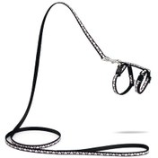 Resim Beeztees Yavru Kedi Göğüs Tasması Ve Gezdirme Kayışı 120cm, Siyah, 16-25cm Boyun, 23-36cm Göğüs 