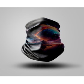 Resim Buffalo Dağ Tasarımlı Motorcu Buff Maske Outdoor Boyunluk Unisex Bandana 