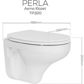 Resim Creavit Perla Duroplast Yavaş Kapanan Klozet Kapaklı Beyaz Set 