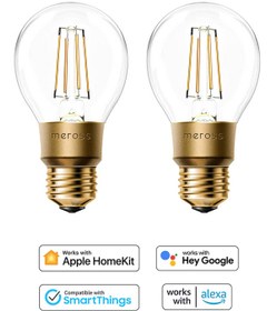 Resim Meross Wifi Uzaktan Kontrollü 810l/60w Filament 2'li Led Ampul Seti Sarı Işık 