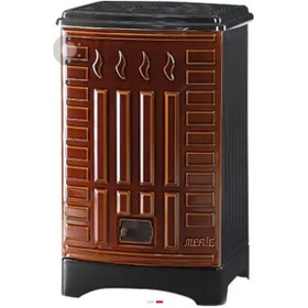 Resim Meriç Köşeli Kovalı Uyuyan Odun Kömür Talaş Sobası 