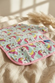 Resim Bebechi Unicorn Desenli Uzun Kollu Sıvı Geçirmez Bebek Mama Önlüğü - Blw Uyumlu, Cepli Ve Leke Tutmaz Ek Gıd 