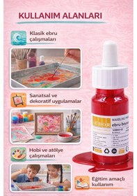 Resim Turuncu Renk Ebru Boyası 25 Ml Yoğun Pigment, Su Bazlı 