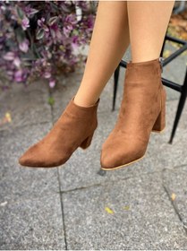 Resim Taba Klasik Ökçeli Süet Kadın Bot wxyz7766 