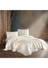 Resim Kristal Pike Takımı Düz Boya Krem Tek Kişilik 