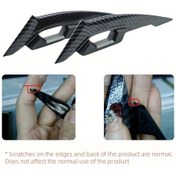 Resim Cloudstore Büyük Siyah 1 Çift Karbon Fiber Motosiklet Kanatları Spoiler Rüzgarlık Aksesuar 