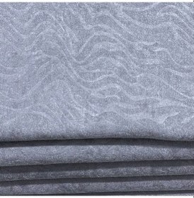 Resim Koltuk Çekyat Örtüsü Kaymaz Tabanlı Süngerli Kadife Kumaş Gri Renk Gofraj Baskı Gri 