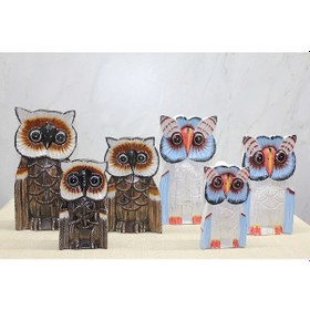 Resim River World 30 Cm'lik Baykuş Seti 3'lü Ahşap 