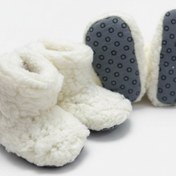 Resim balbeybi Beyaz Çocuk Panduf – Kaydırmaz Taban, Welsoft Polar, Terletmeyen Ev Patiği (Unisex) 