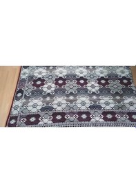 Resim 4m2 Yıldızlı Desen Serme Halı Örtüsü, Halı Koruyucu, Çok Amaçlı Pike, Savan Bordo - Krem 