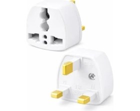Resim Asseds Store Tip G, Ingiliz Adaptör Fişi, Hindistan, Ingiltere,, Hong Kong, Irlanda, Singapur, Kıbrıs, Hac, Umre Uyumlu, 2 ve 3 Uçlu Seyahat Fiş Çevirici Dönüştürücü Priz, Uluslararası Güç Adaptörü 