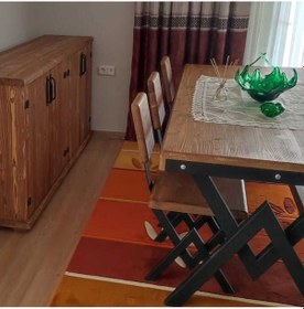 Resim Deryawood Doğal Ahşap Yemek Masası-80x160 