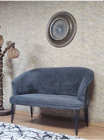 Resim Zafir İkili Teddy Siyah Boyalı Telli Ayak Çay Seti Koltuk İkili Berjer , Balkon, Salon, Ofis Füme 