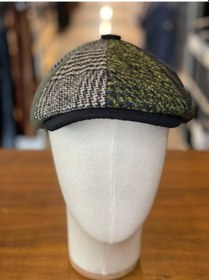 Resim Peaky Blinders Tarz İngiliz Model Balıksırtı Desen Kaşe Kumaş Kasket Şapka Çok Renkli 