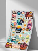 Resim Sticker Market Tatil, Bavul, Seyahat, Traveling Sticker Seti, Düz Yüzeyler Için A4 Boyutu Çıkartma Etiket Seti 