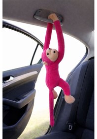 Resim Elleri Yapışan Oyun Ve Uyku Arkadaşı Peluş Maymun Oyuncak Sarılan Maymun M0010 Pembe 