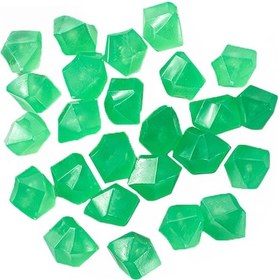 Resim Padalink Akvaryum Ve Bahçe Dekorasyonu İçin 100 Adet Yeşil Renkli Resin Işıklı Taşlar - Gece Parlayan Mini Fluoresan Dekoratif Taş Seti 