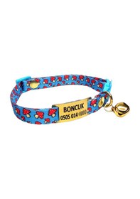 Resim Ayz Markalama Güvenlik Kilitli İsimli Kedi Tasması 