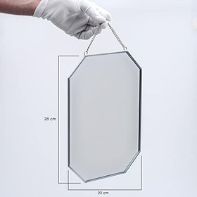 Resim 30x20cm Gümüş Duvar Askılı Ayna 