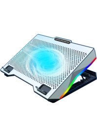 Resim Givecool S601 Rgb Laptop Soğutucu 6 Kademe Yükseklik 1 Fan 16CM Alüminyum Soğutma Standı 