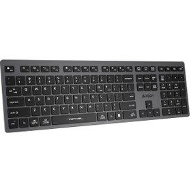 Resim A4 Tech Fstyler Gri Bluetooth + 2.4g Nano Fn Şarjlı Multimedya Klavye 