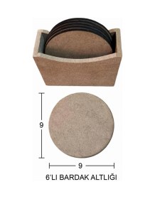 Resim Ahşap Yuvarlak Bardak Altlığı 9x9cm L388 Ahşap 
