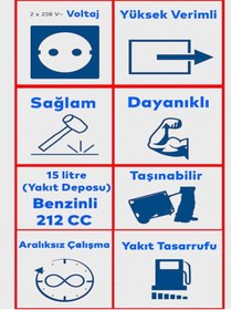 Resim NUBLADO Benzinli Jenerator 3,5 Kw 2800 Watt Sg3200x Ev Iş Kamp Orman Elektrik Jeneratör. 