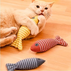 Resim Kedi Oyuncak Evcil Hayvan Otlu Bez Kukla Taklit Balık Yavru Kedi Diş Kaşıyıcı Oyun Çubuğu 