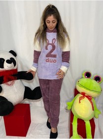 Resim CARMEN Duo Tavşanlı Mor Polar Pijama Takımı 