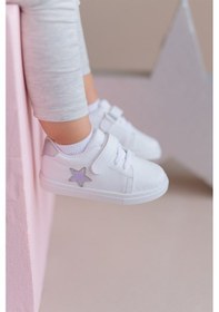 Resim First Step S-1000 Yıldızlı Cırt Cırtlı Kız Bebek Günlük Spor Ayakkabı Beyaz - Gümüş 