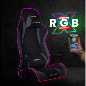 Resim XDrive Akıncı Profesyonel Oyuncu Koltuğu RGB Işıklı Gri 