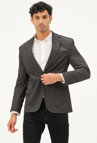 Resim VALUE Gri Slim Fit Astarlı Erkek Klasik Şık Ceket Blazer 