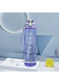 Resim 800 Ml Büyük Kapasiteli Spor Su Şişesi Sızdırmaz Plastik İçme Bardağı Zaman Purple 750-800ml Purple 