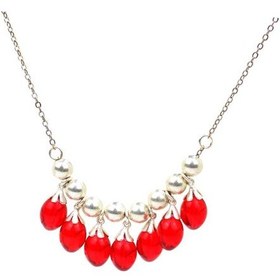 Resim Nusret 925 Ayar Gümüş Kırmızı Taşlı Kolye 