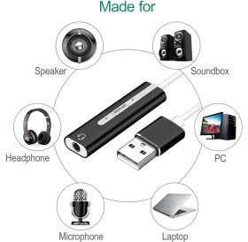 Resim Karokstore 5072 7.1 USB Harici Ses Kartı 3.5 mm Çevirici Dönüştürücü Ses Kartı 
