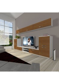 Resim Decoraktiv Eko 9 Mdf Dvd Tv Ünitesi Tv Sehpası Beyaz - Ceviz 