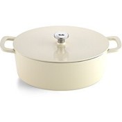 Resim Fissler Moments Collection Cast Demir Döküm Tencere Oval Beyaz 33 CM 