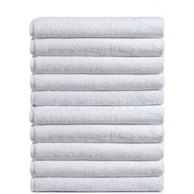 Resim 10 Lu Otel Banyo Havlusu %100 Pamuklu 70x150 Cm Beyaz 20/2 Ring 500 Gr Beyaz 
