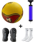 Resim Faial Maç Topu Dikişsiz Sert Zemin Futbol Topu Çim Topu+Tekmelik+Pompa+Çorap Seti 
