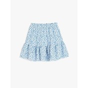 Resim Koton Pileli Çiçek Desenli A Kesim Kız Çocuk Mini Etek 5SKG70007AK (5SKG70007AK) 