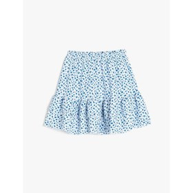 Resim Koton Pileli Çiçek Desenli A Kesim Kız Çocuk Mini Etek 5SKG70007AK (5SKG70007AK) 