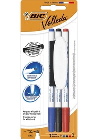 Resim Bic Velleda 1721 Çocuk Beyaz Tahta Kalemi 3 Lü+silgi 