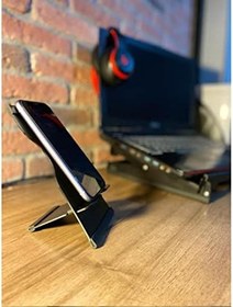 Resim 2'li Set - 5 Kademeli Çelik Notebook Laptop Yükseltici Altlık & Telefon Tablet Tutucu Stand 