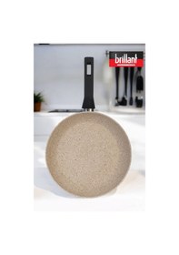 Resim Brillant Lüks Granit 24 Cm Tava Yanmaz Yapışmaz Tava Krem 