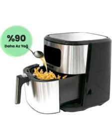 Resim Wiami Airfryer 6.5 Lt Akıllı Yağsız Hava Fritözü Metallic 